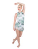 Pale Poppies Sleeveless Chiffon Rouched Dress With Leotard