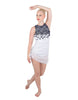 Amour Sleeveless Chiffon Rouched Dress With Leotard