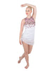 Amour Sleeveless Chiffon Rouched Dress With Leotard