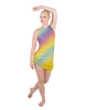 Rainbow Connection Sleeveless Chiffon Rouched Dress With Leotard