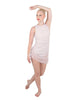 Solid Glitter Chiffon Sleeveless Rouched Dress With Leotard