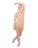 Solid Glitter Chiffon Sleeveless Rouched Dress With Leotard