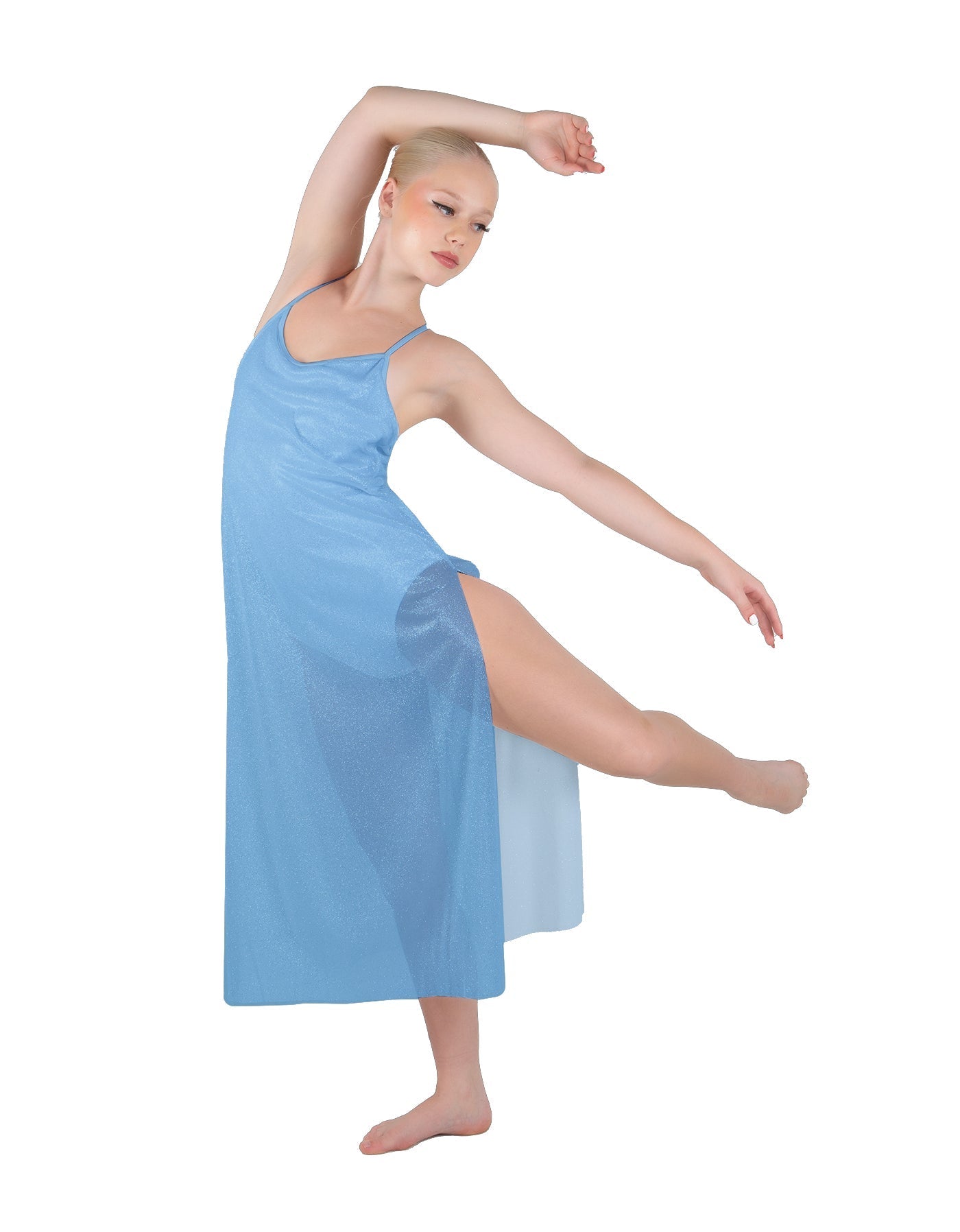 Solid Chiffon Long Panel Dress