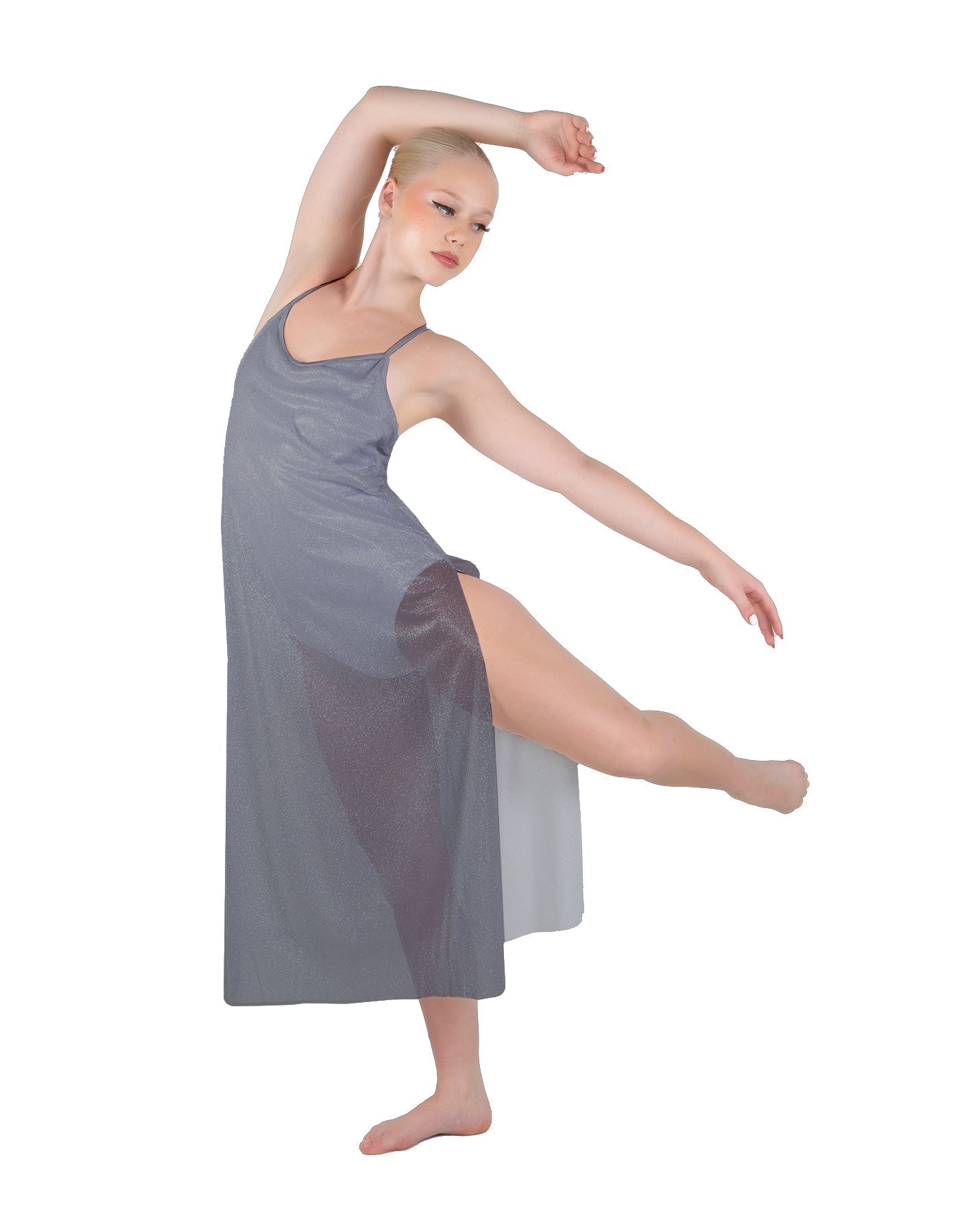 Solid Chiffon Long Panel Dress