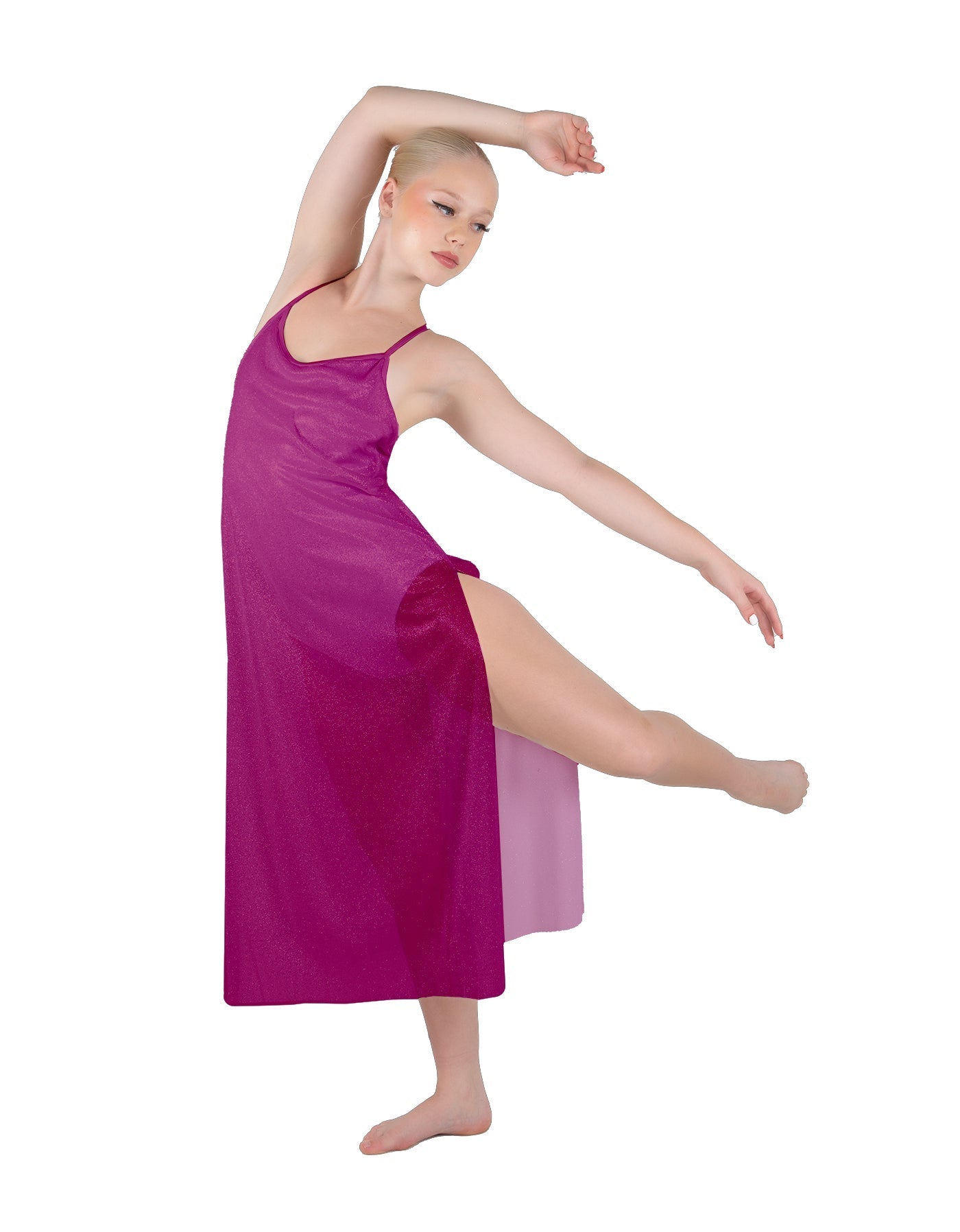 Solid Chiffon Long Panel Dress