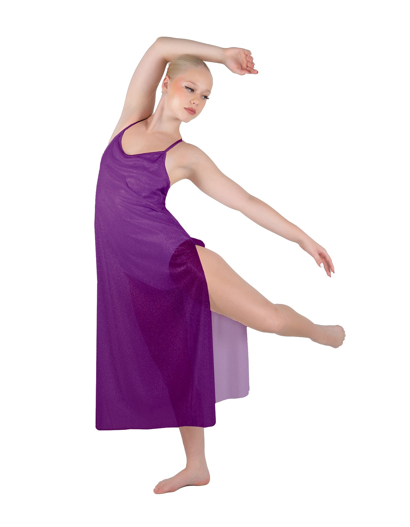 Solid Chiffon Long Panel Dress