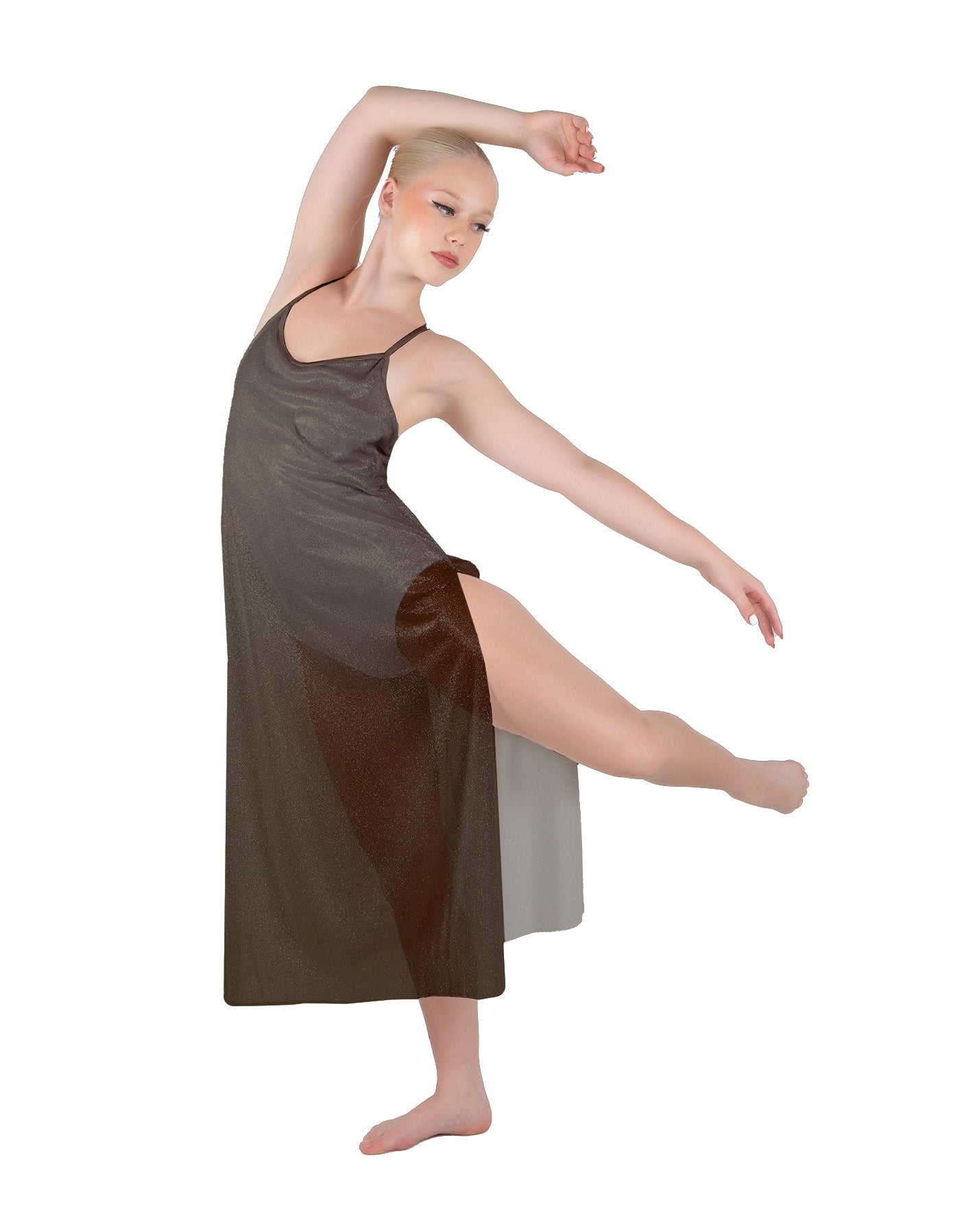 Solid Chiffon Long Panel Dress