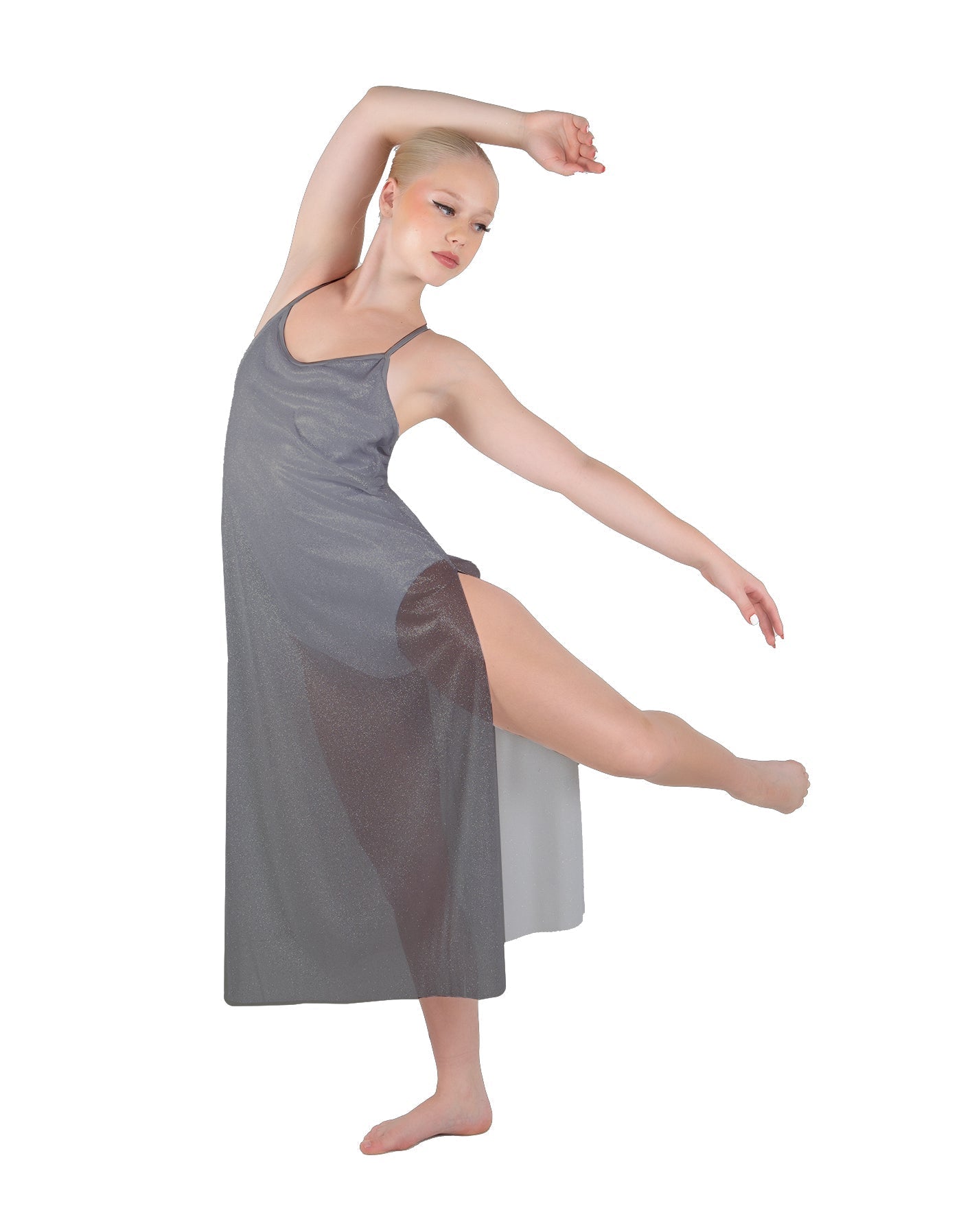 Solid Chiffon Long Panel Dress