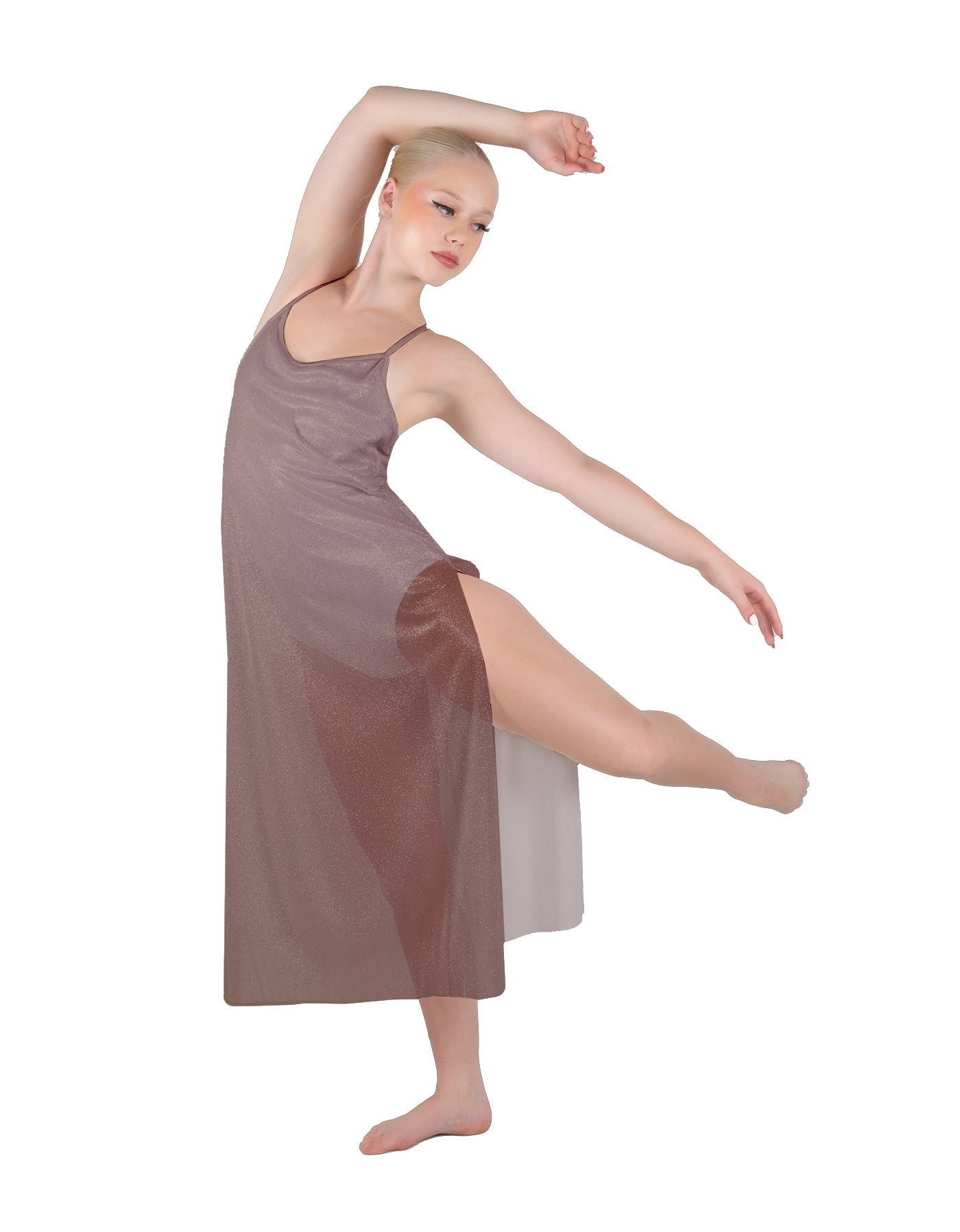 Solid Chiffon Long Panel Dress