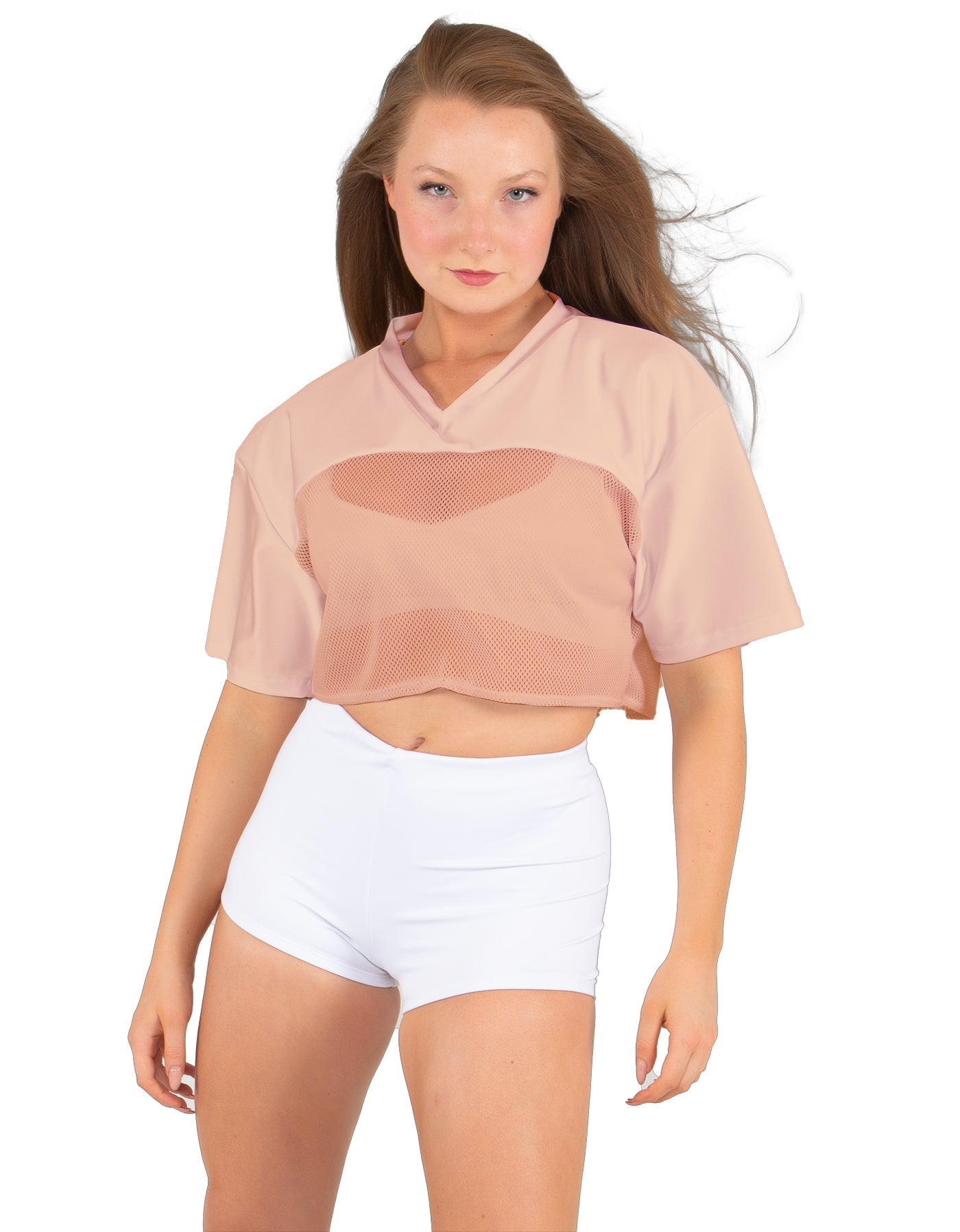 Lycra and Sport Mesh Squad Goal Yoke Tee