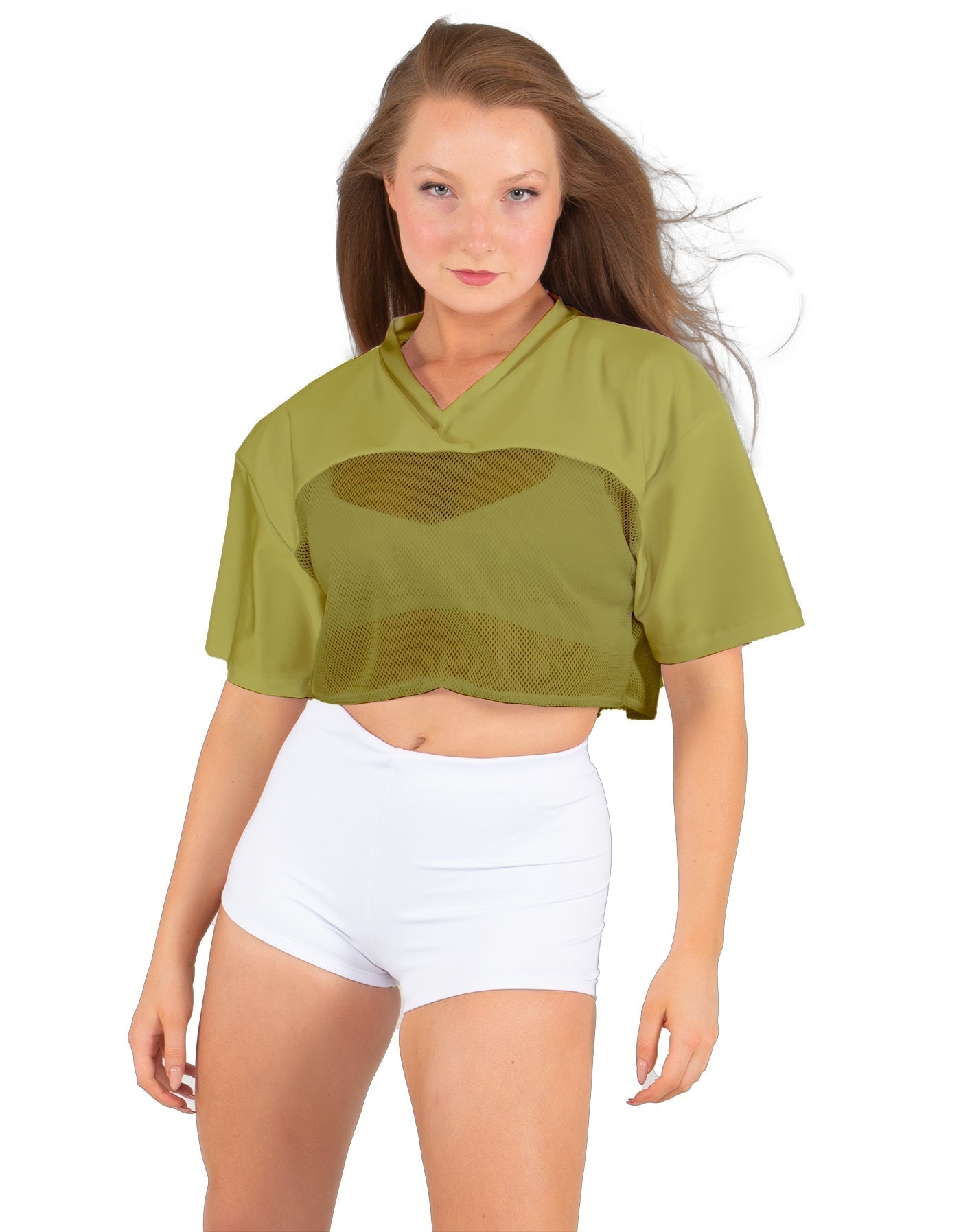 Lycra and Sport Mesh Squad Goal Yoke Tee