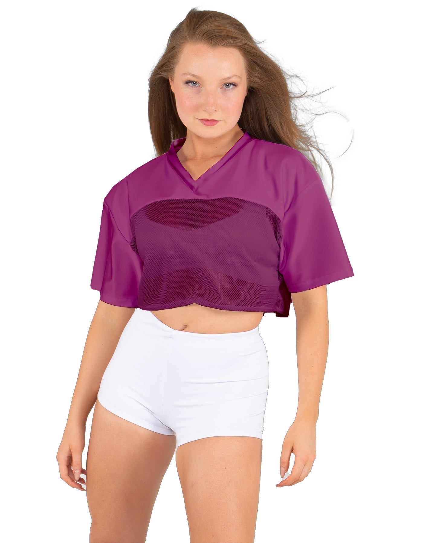 Lycra and Sport Mesh Squad Goal Yoke Tee