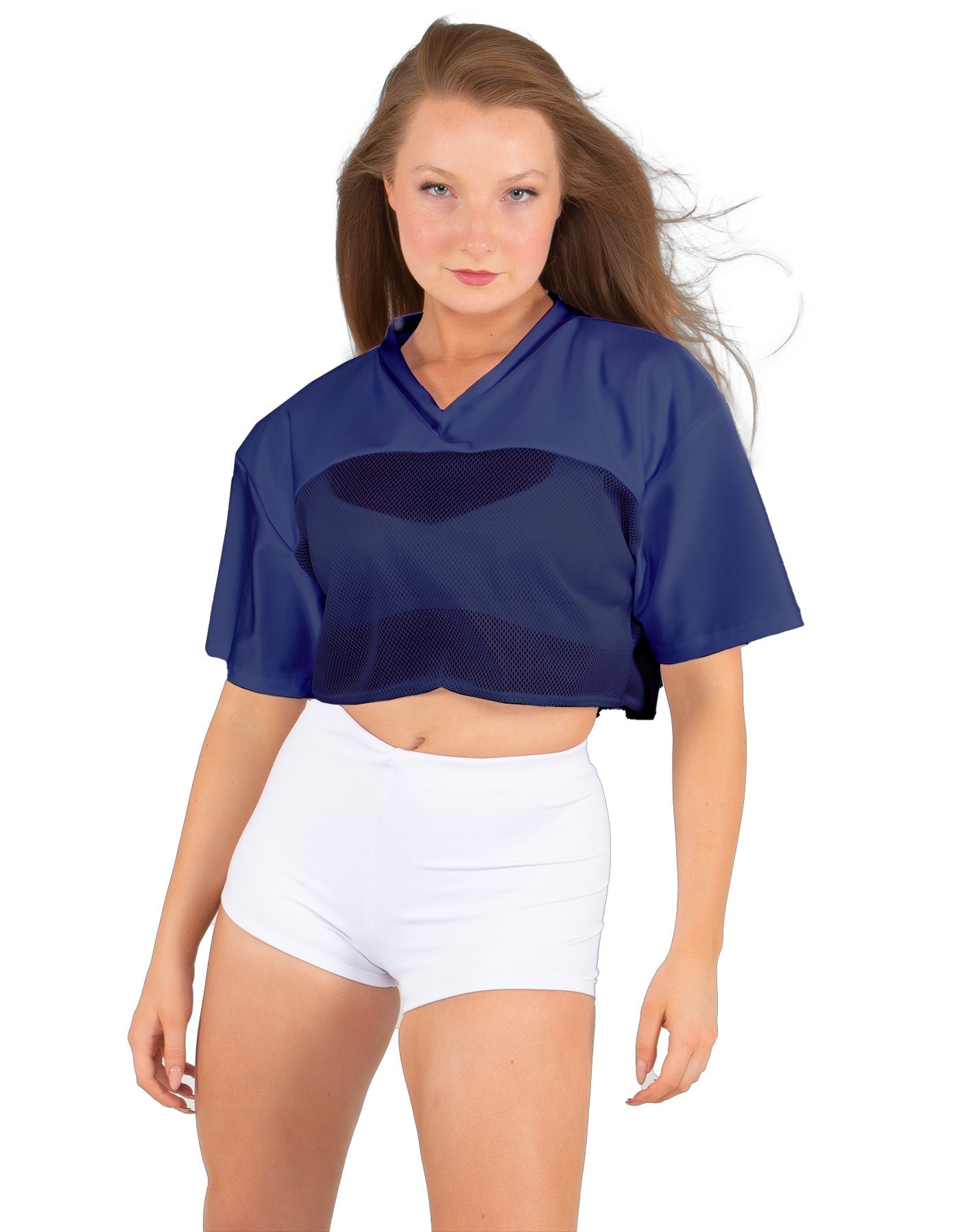 Lycra and Sport Mesh Squad Goal Yoke Tee