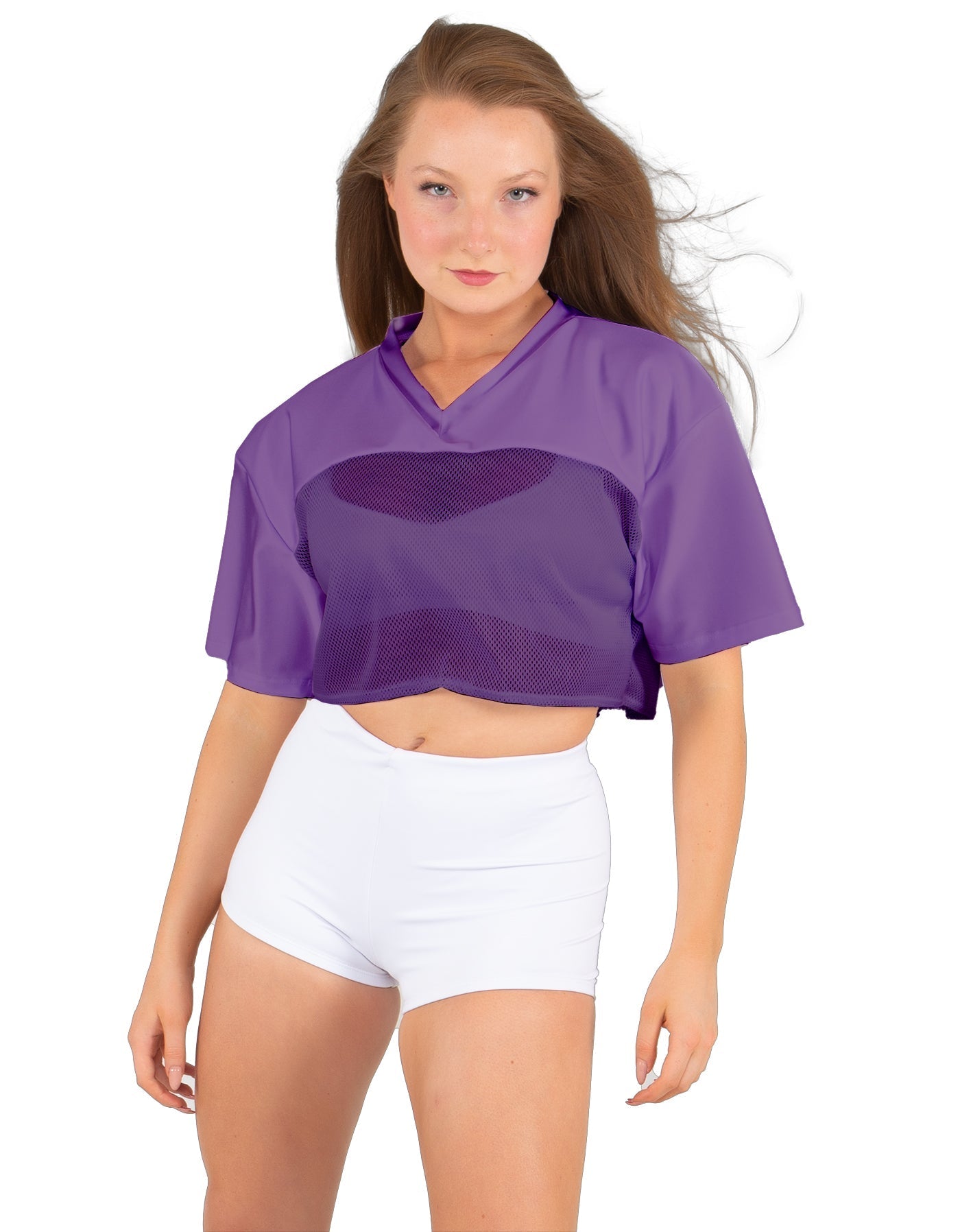 Lycra and Sport Mesh Squad Goal Yoke Tee