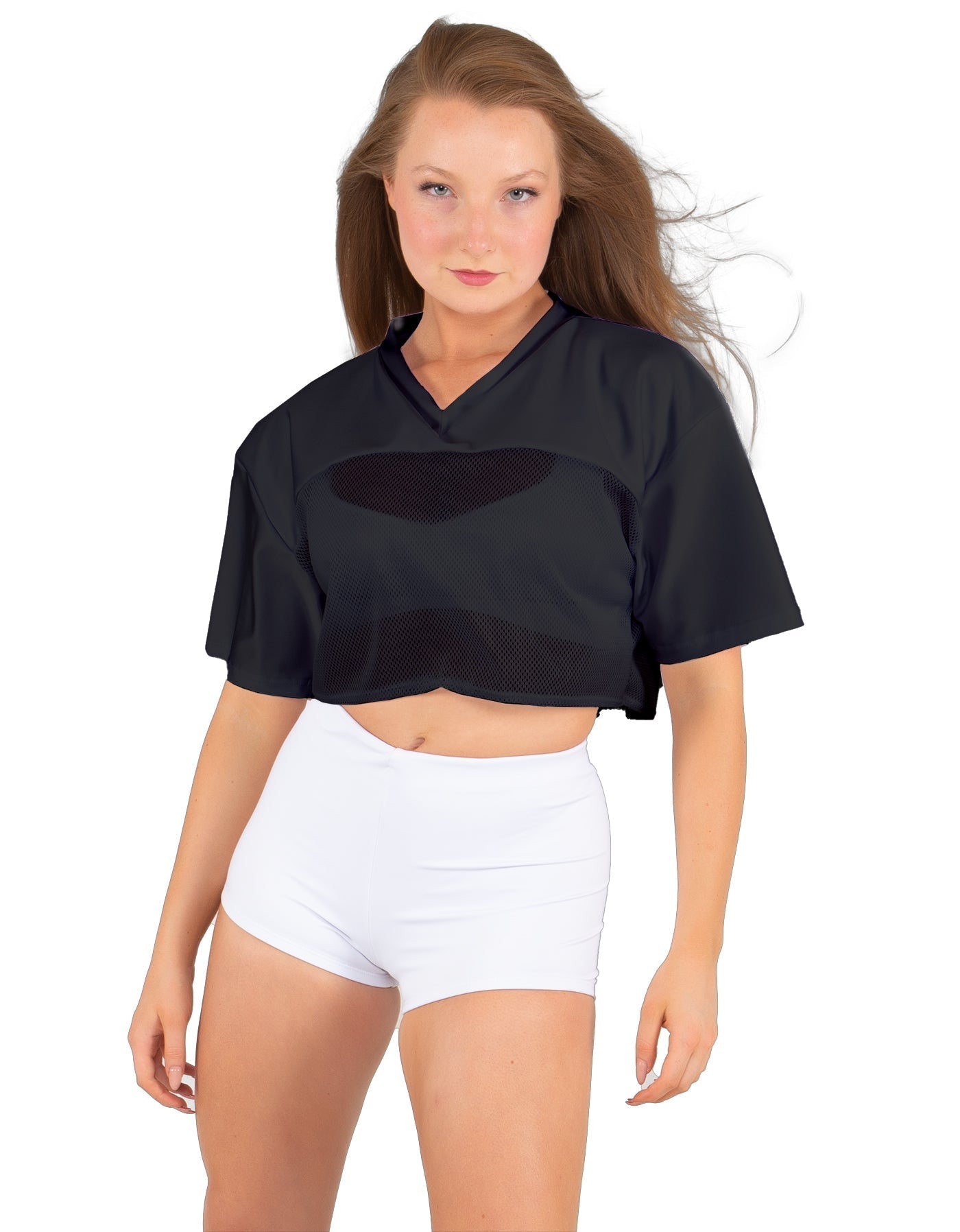Lycra and Sport Mesh Squad Goal Yoke Tee