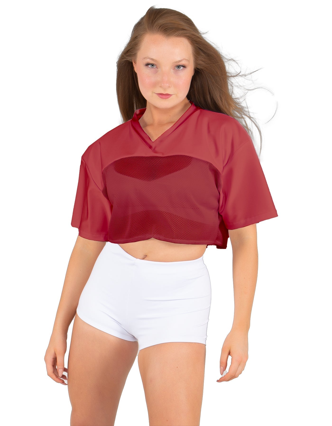 Lycra and Sport Mesh Squad Goal Yoke Tee