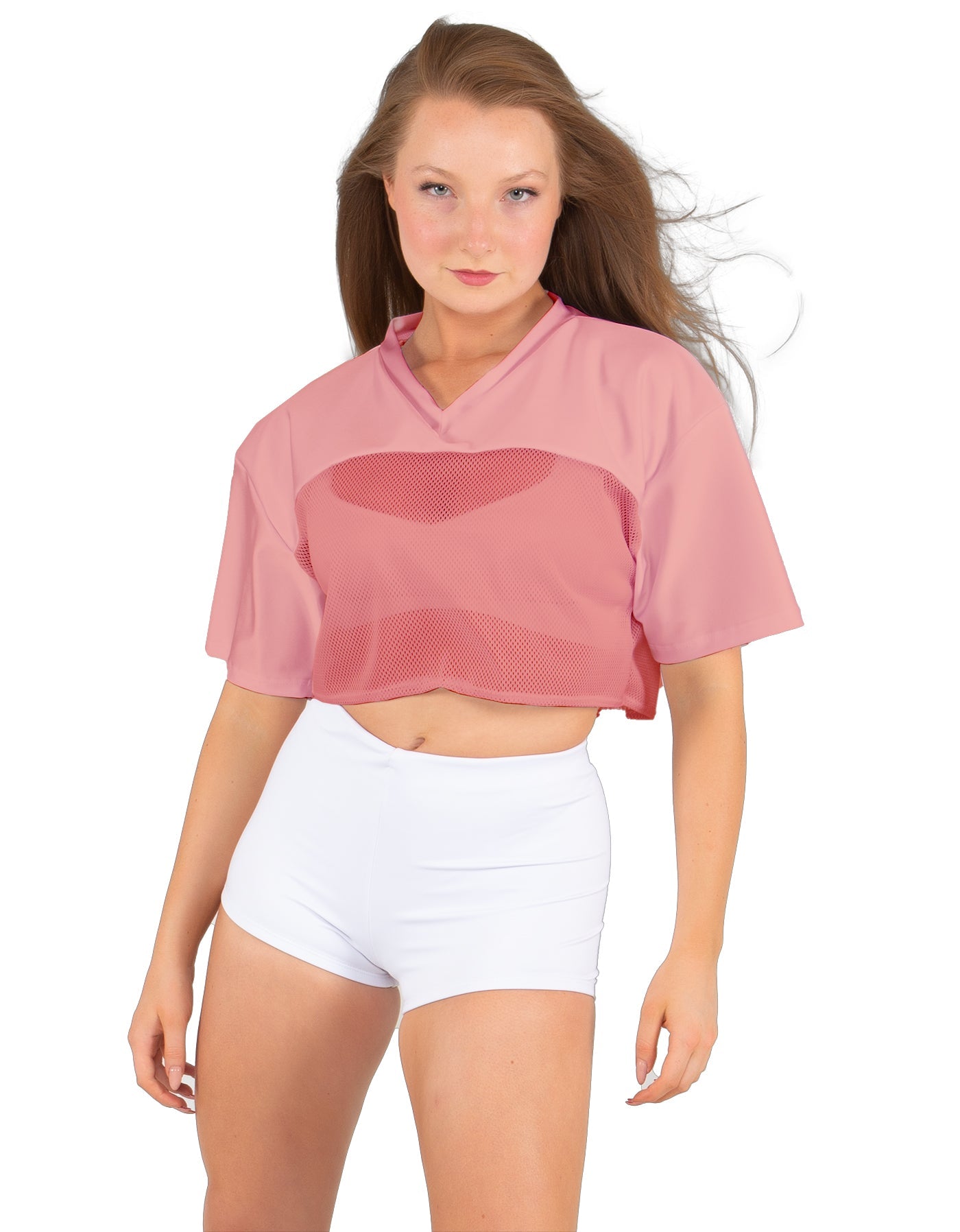 Lycra and Sport Mesh Squad Goal Yoke Tee