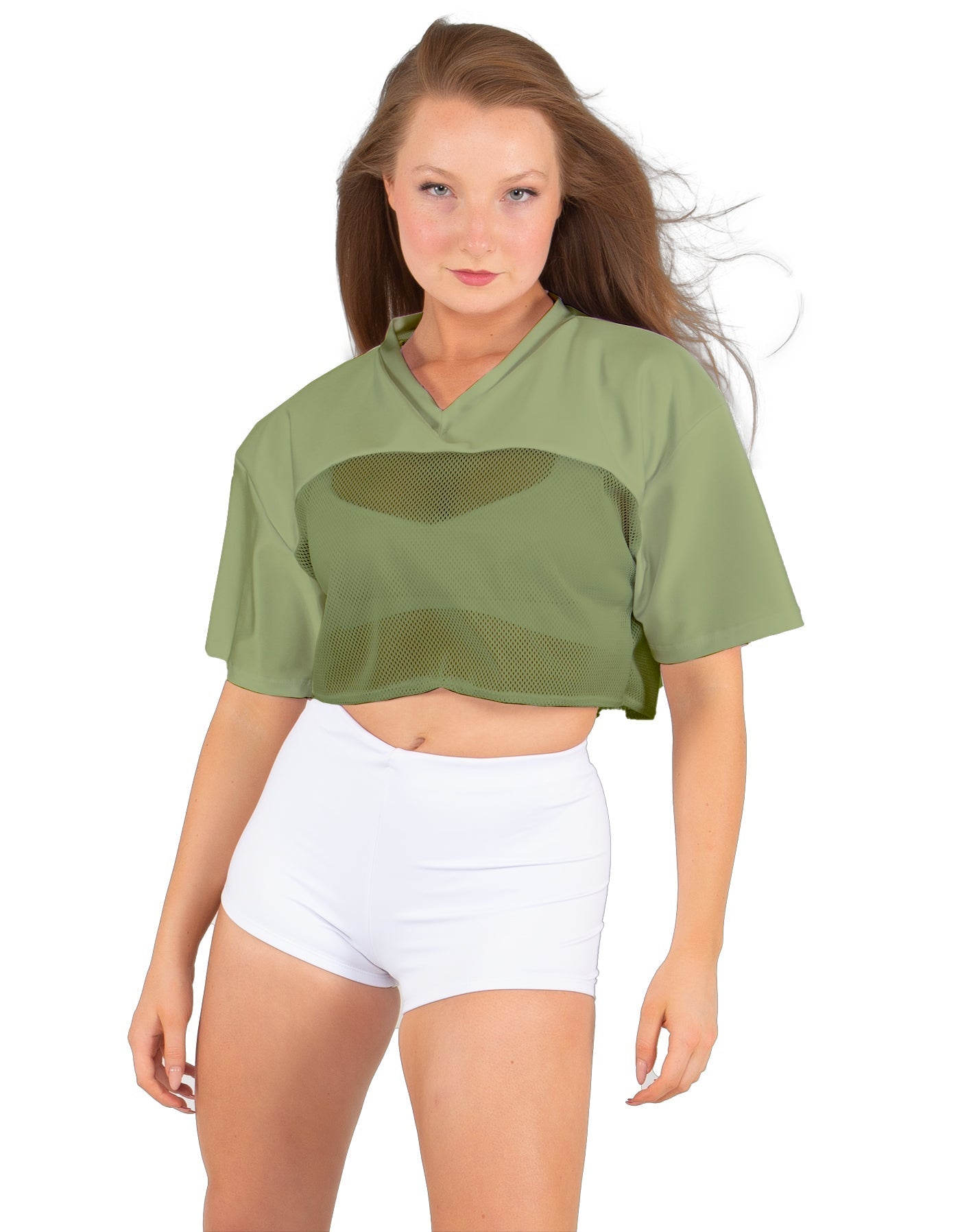 Lycra and Sport Mesh Squad Goal Yoke Tee