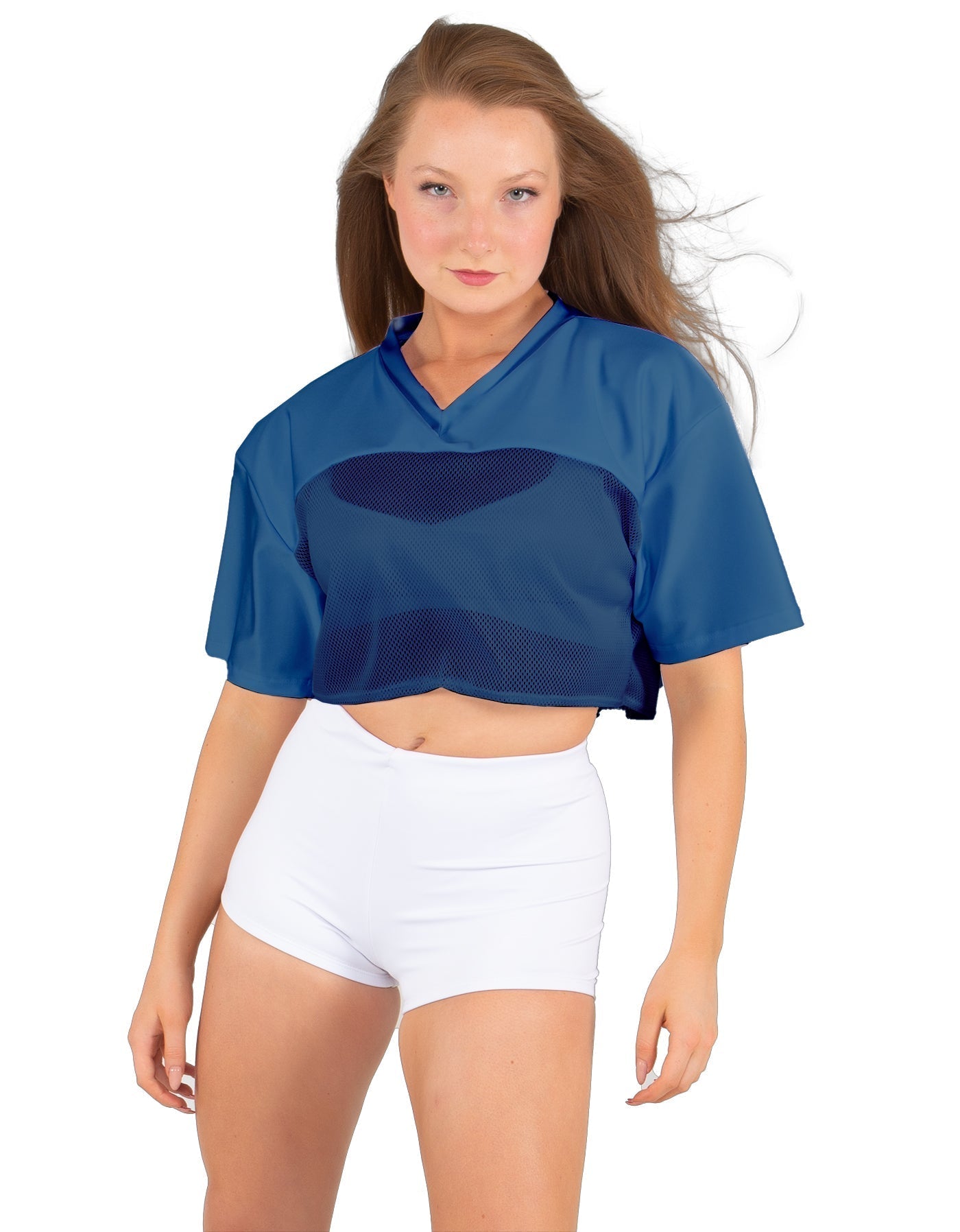 Lycra and Sport Mesh Squad Goal Yoke Tee