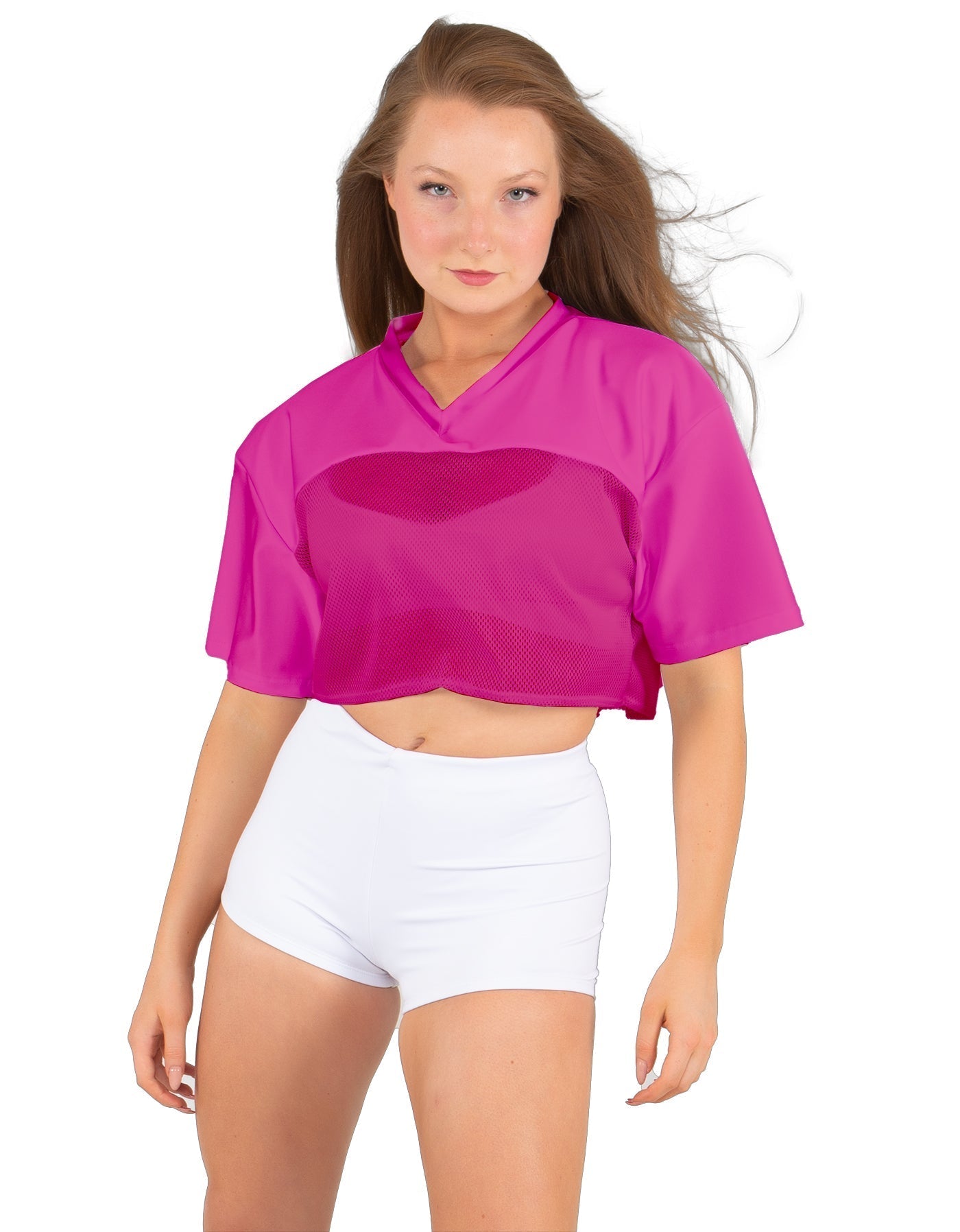 Lycra and Sport Mesh Squad Goal Yoke Tee