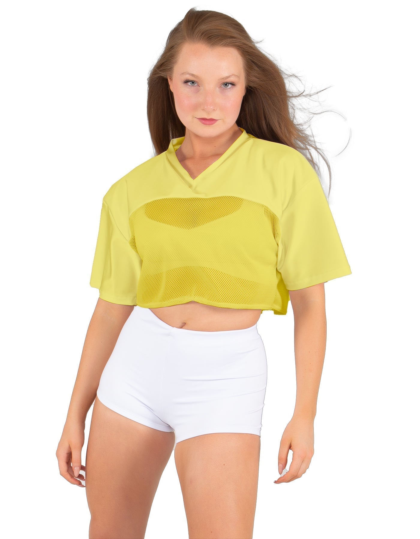 Lycra and Sport Mesh Squad Goal Yoke Tee