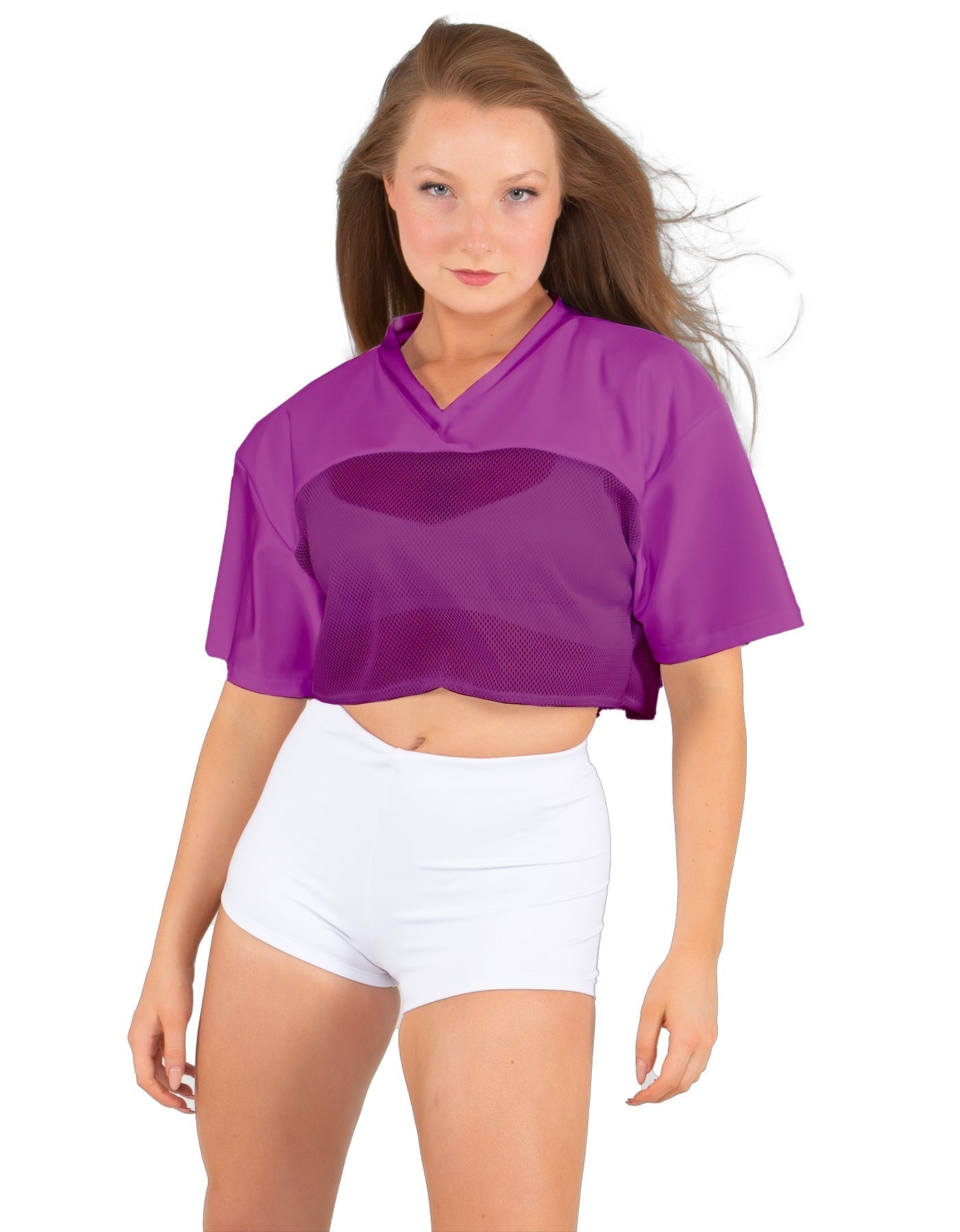 Lycra and Sport Mesh Squad Goal Yoke Tee