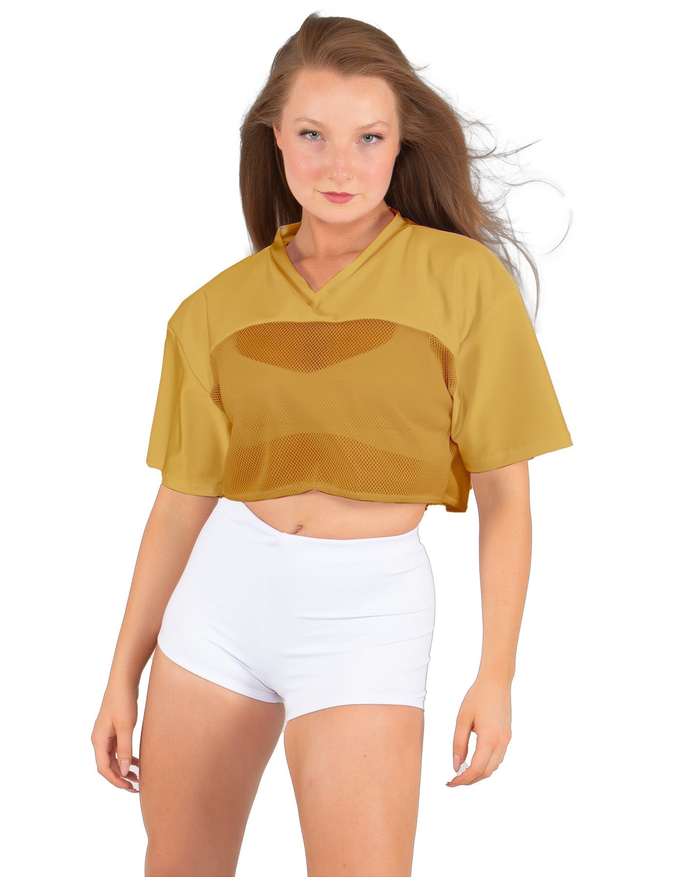 Lycra and Sport Mesh Squad Goal Yoke Tee