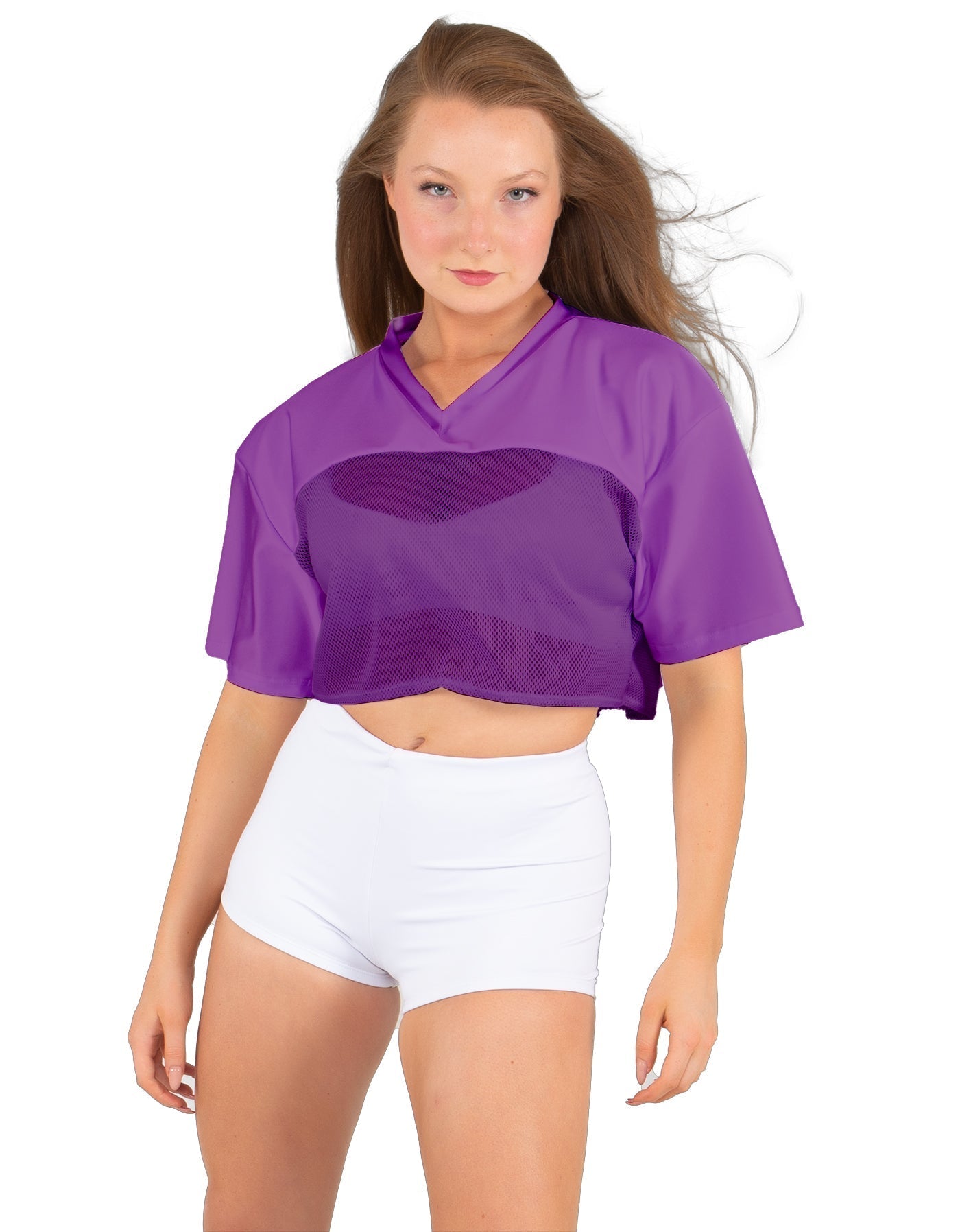 Lycra and Sport Mesh Squad Goal Yoke Tee