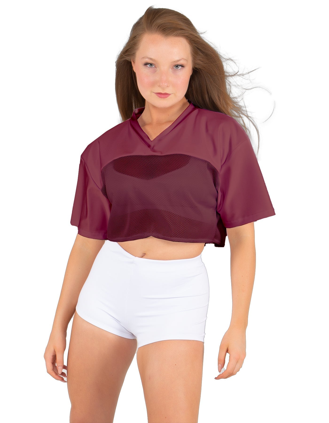 Lycra and Sport Mesh Squad Goal Yoke Tee