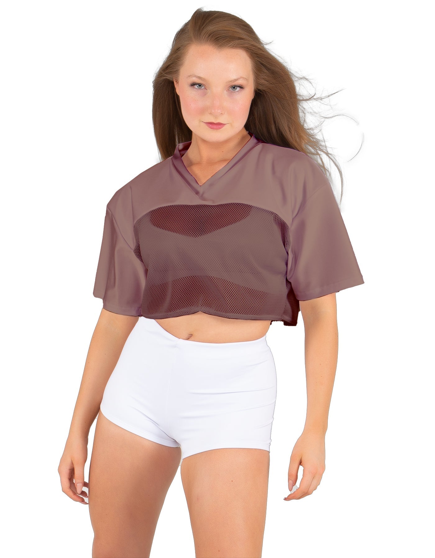 Lycra and Sport Mesh Squad Goal Yoke Tee