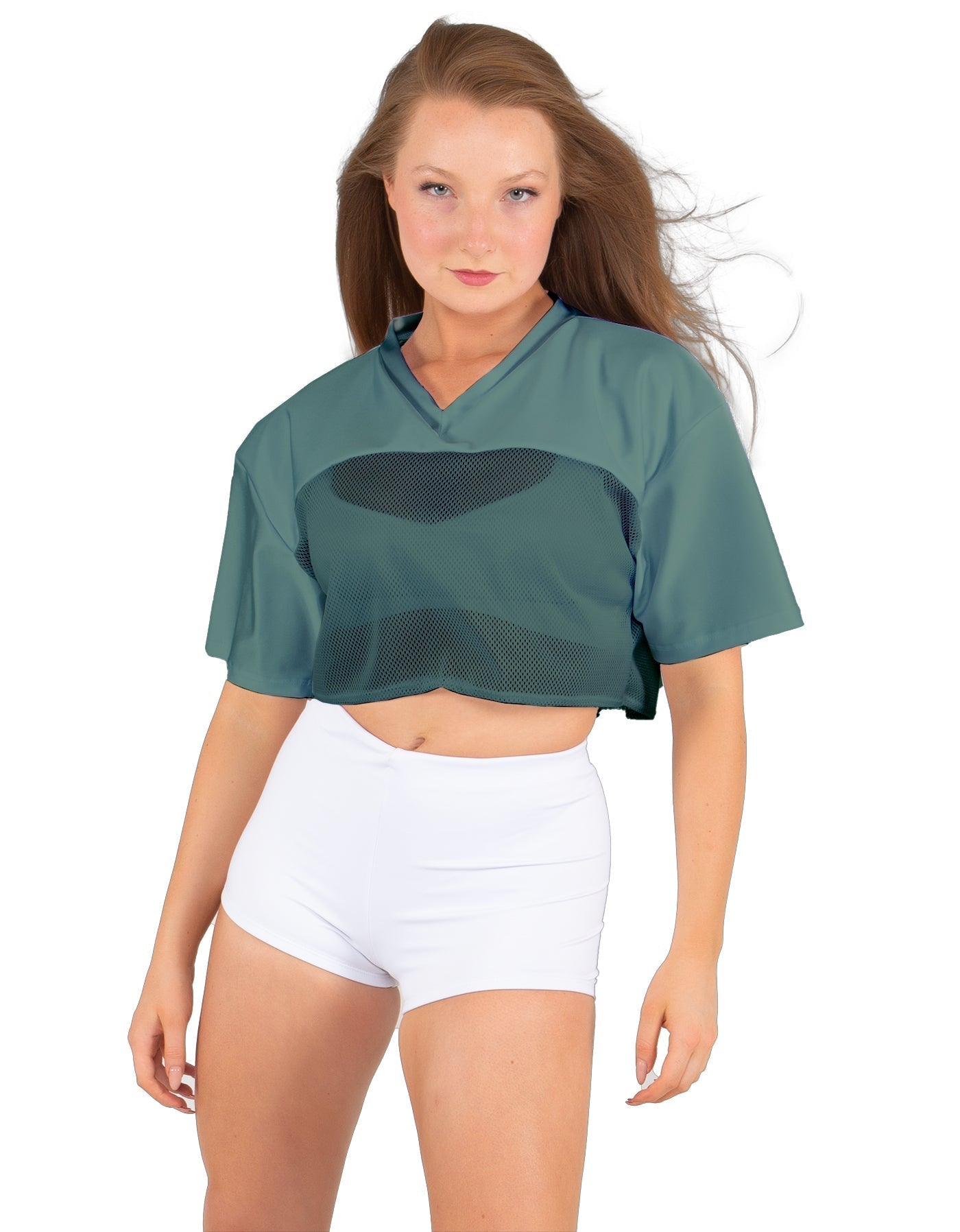 Lycra and Sport Mesh Squad Goal Yoke Tee