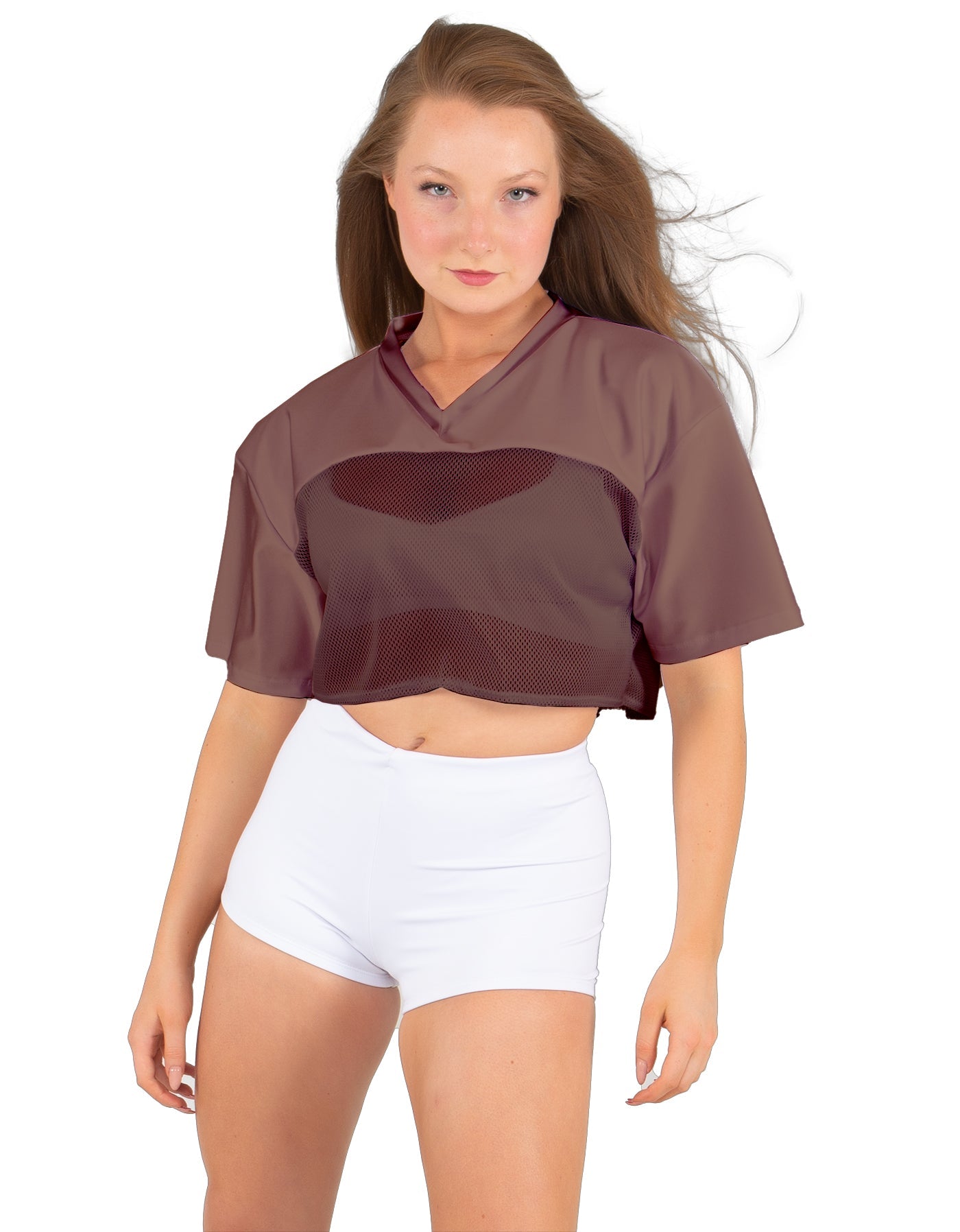 Lycra and Sport Mesh Squad Goal Yoke Tee