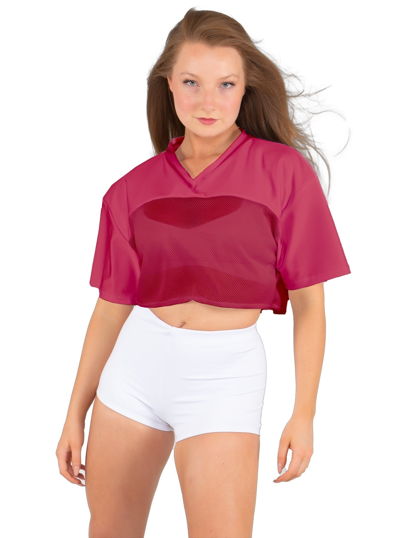 Lycra and Sport Mesh Squad Goal Yoke Tee