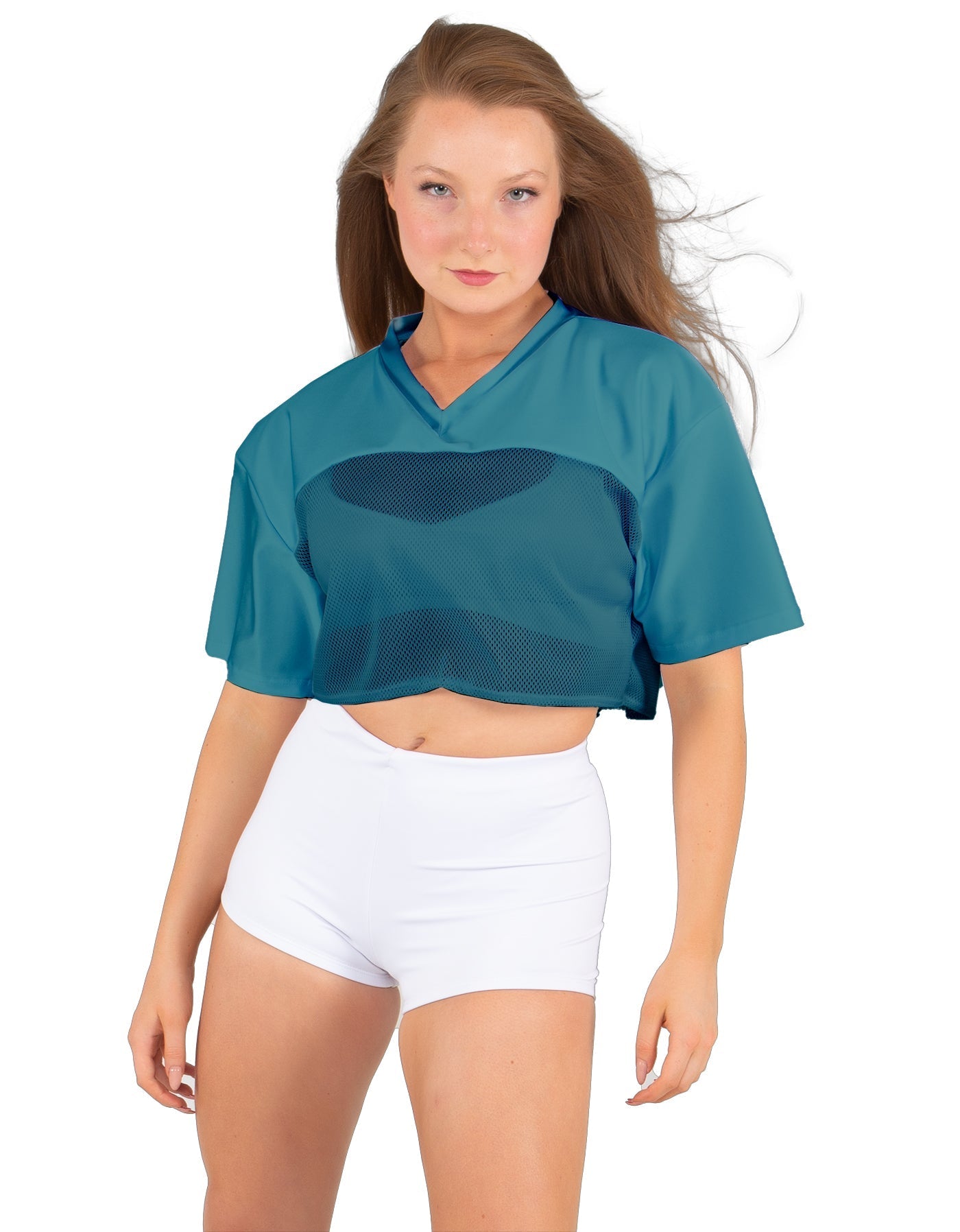 Lycra and Sport Mesh Squad Goal Yoke Tee