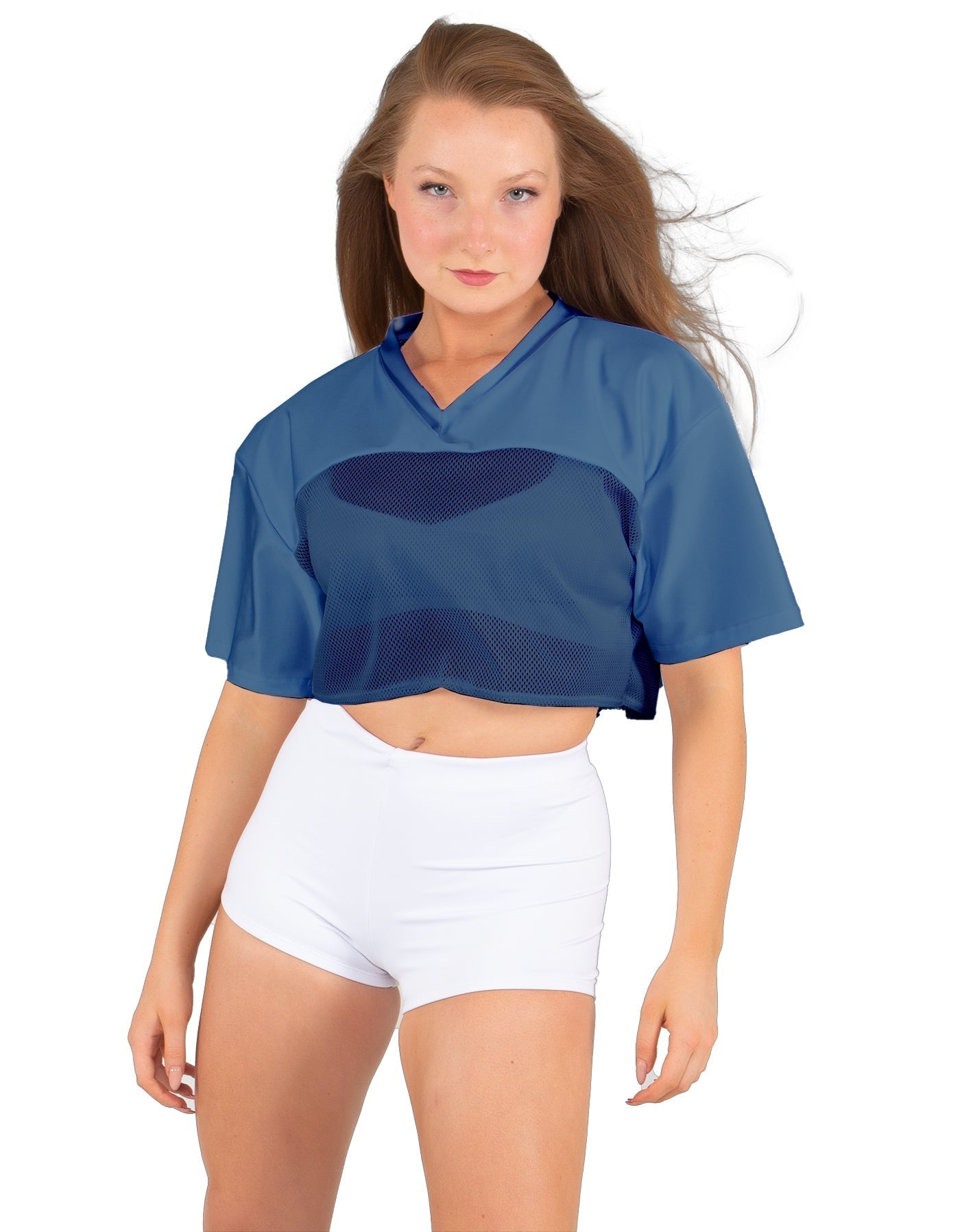 Lycra and Sport Mesh Squad Goal Yoke Tee