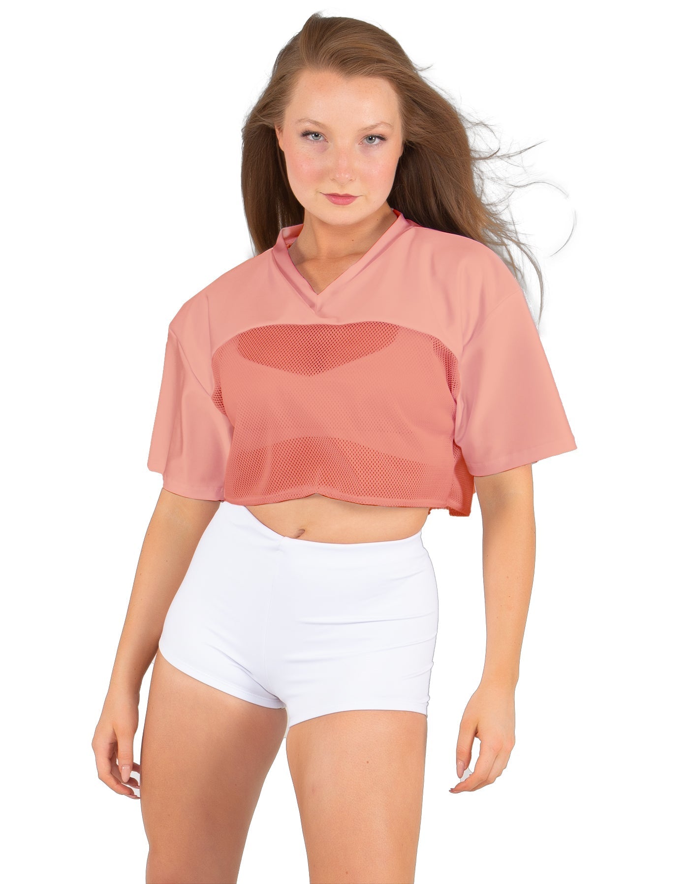 Lycra and Sport Mesh Squad Goal Yoke Tee