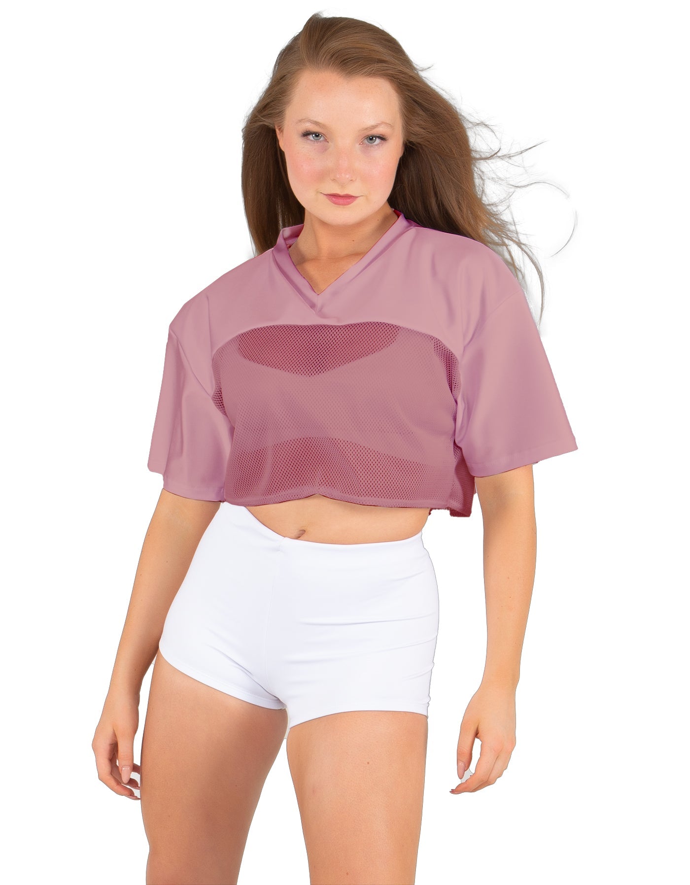 Lycra and Sport Mesh Squad Goal Yoke Tee