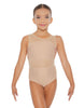 Solid Lycra Defined Leotard Nude Mesh