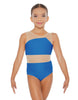 Solid Lycra Defined Leotard Nude Mesh