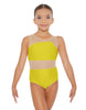 Solid Lycra Defined Leotard Nude Mesh