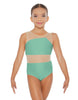 Solid Lycra Defined Leotard Nude Mesh