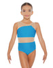 Solid Lycra Defined Leotard Nude Mesh