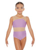 Solid Lycra Defined Leotard Nude Mesh