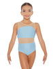 Solid Lycra Defined Leotard Nude Mesh