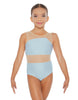 Solid Lycra Defined Leotard Nude Mesh