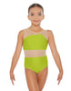 Solid Lycra Defined Leotard Nude Mesh