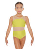 Solid Lycra Defined Leotard Nude Mesh