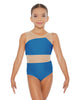 Solid Lycra Defined Leotard Nude Mesh