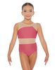 Solid Lycra Defined Leotard Nude Mesh