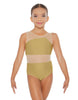 Solid Lycra Defined Leotard Nude Mesh